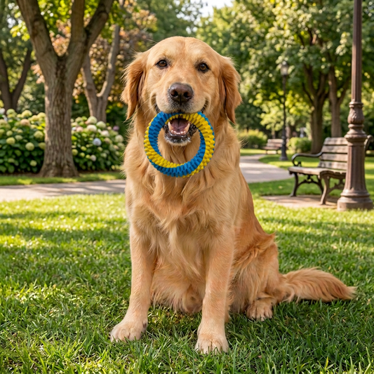 Woven Ring Tug and Chew Toy for Dogs - image 1