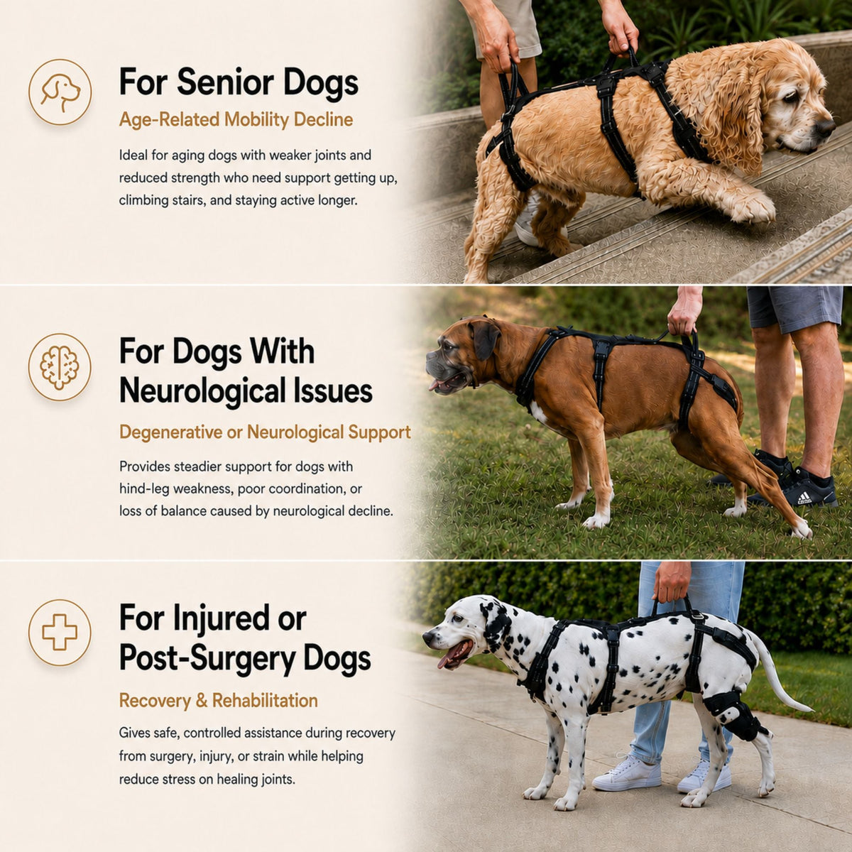 Full-body dog mobility harness