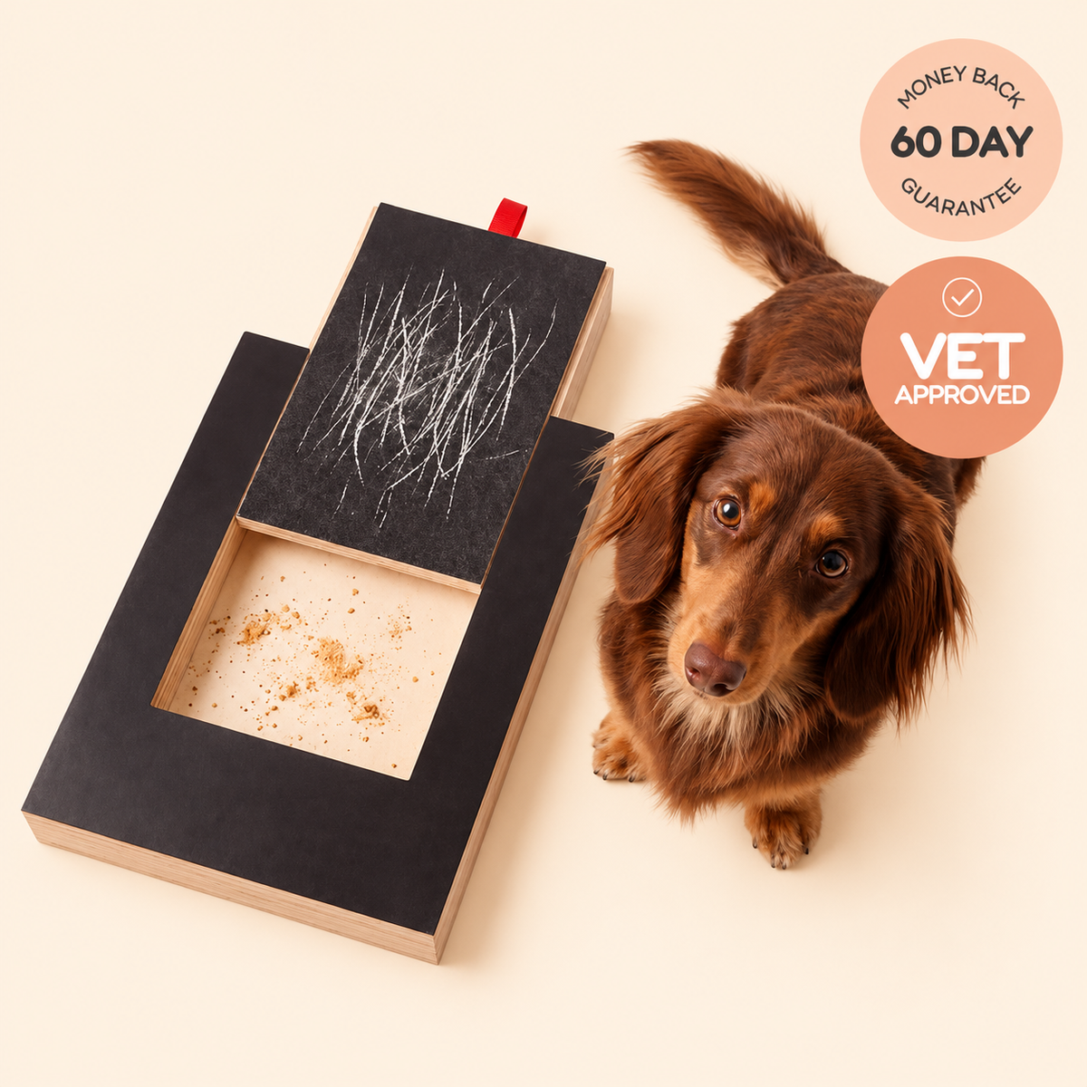 Dog Nail Scratch Board with Treat Drawer