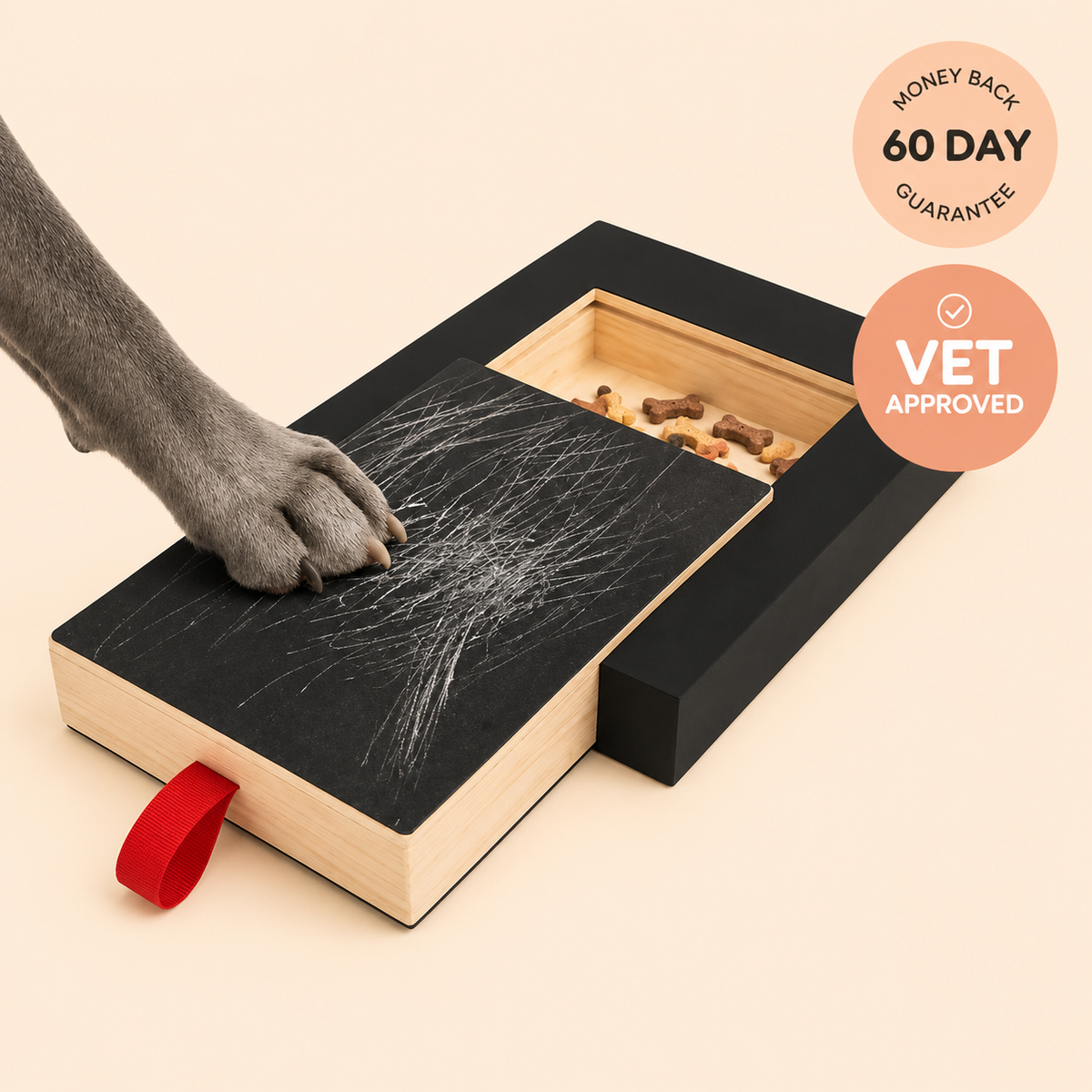 Dog Nail Scratch Board with Treat Drawer