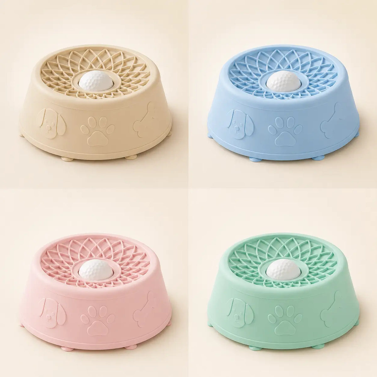 Calming Lick Bowl with Rolling Ball for Dogs