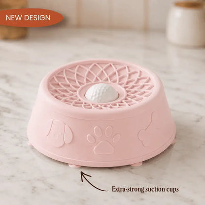 Calming Lick Bowl with Rolling Ball for Dogs