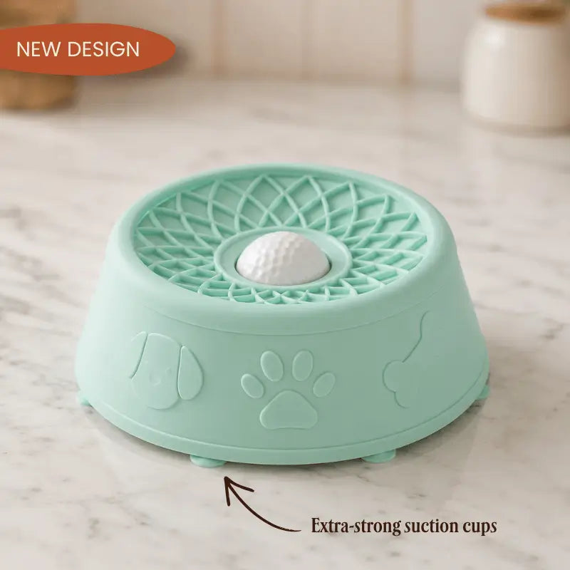 Calming Lick Bowl with Rolling Ball for Dogs