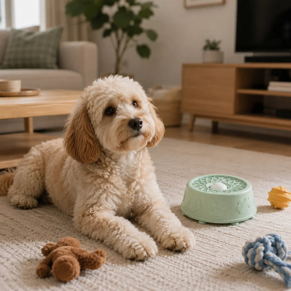 Calming Lick Bowl with Rolling Ball for Dogs
