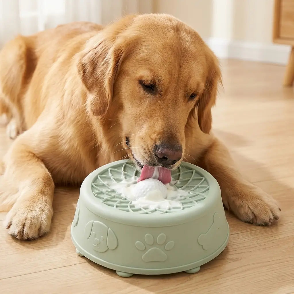 Calming Lick Bowl with Rolling Ball for Dogs
