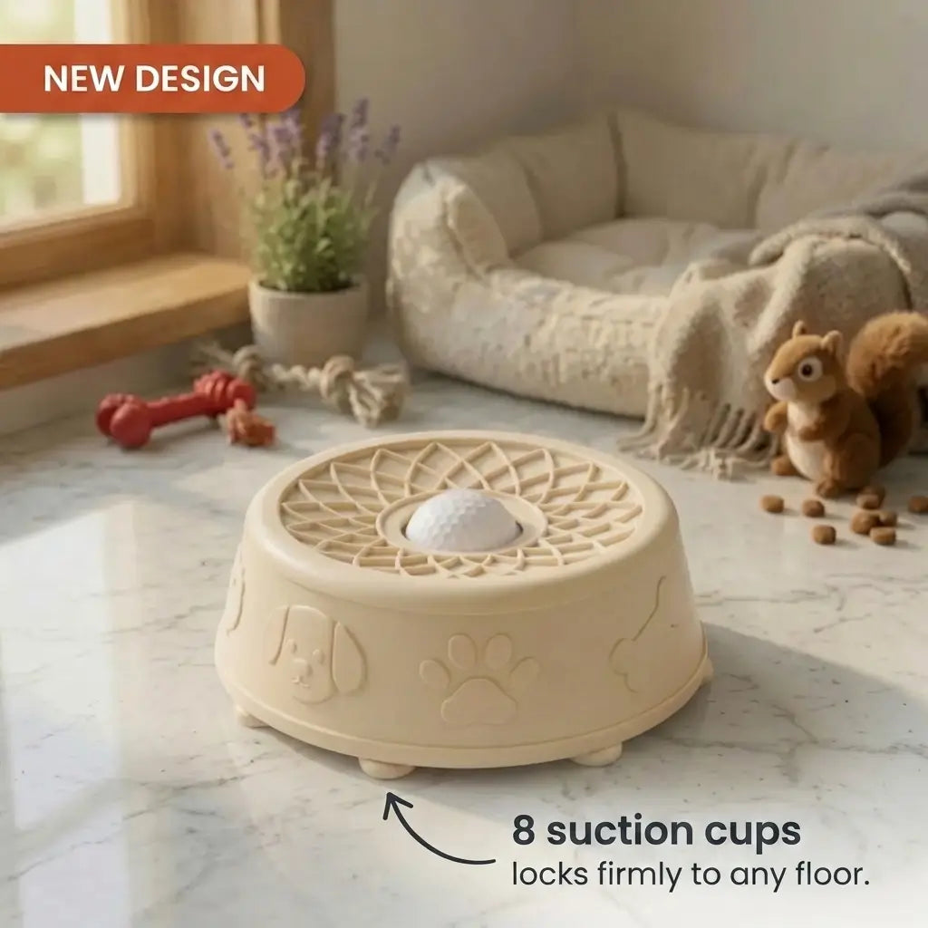 Calming Lick Bowl with Rolling Ball for Dogs