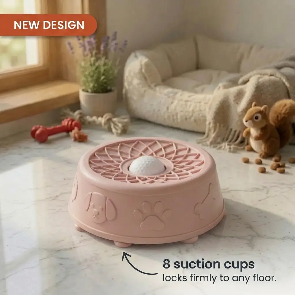 Calming Lick Bowl with Rolling Ball for Dogs
