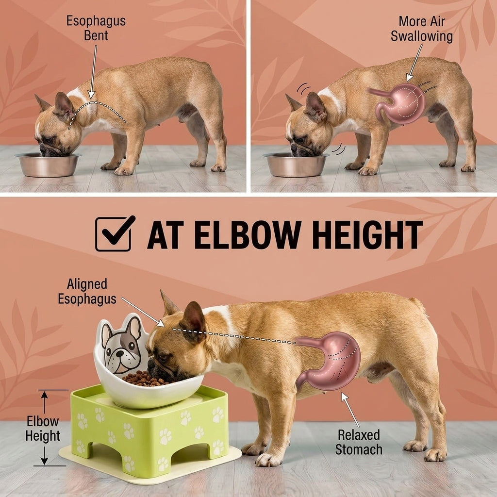 Adjustable raised ceramic dog bowl and stand - view 2