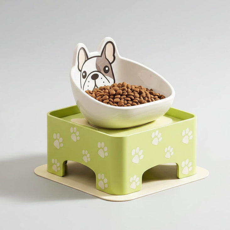 Adjustable raised ceramic dog bowl and stand - view 3