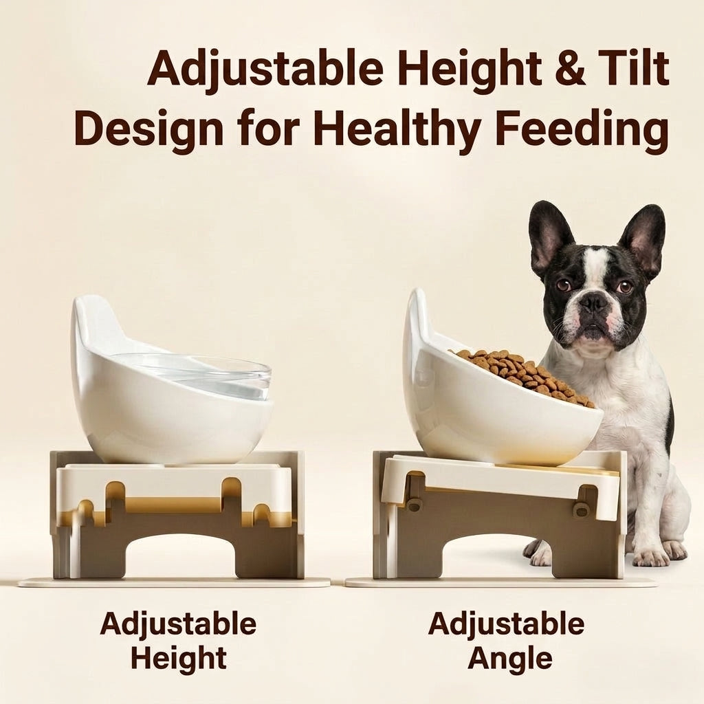 Adjustable raised ceramic dog bowl and stand - view 7