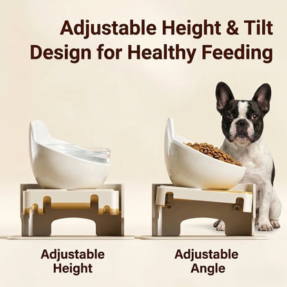 Adjustable raised ceramic dog bowl and stand - view 7