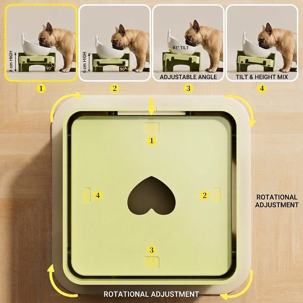 Adjustable raised ceramic dog bowl and stand - view 8
