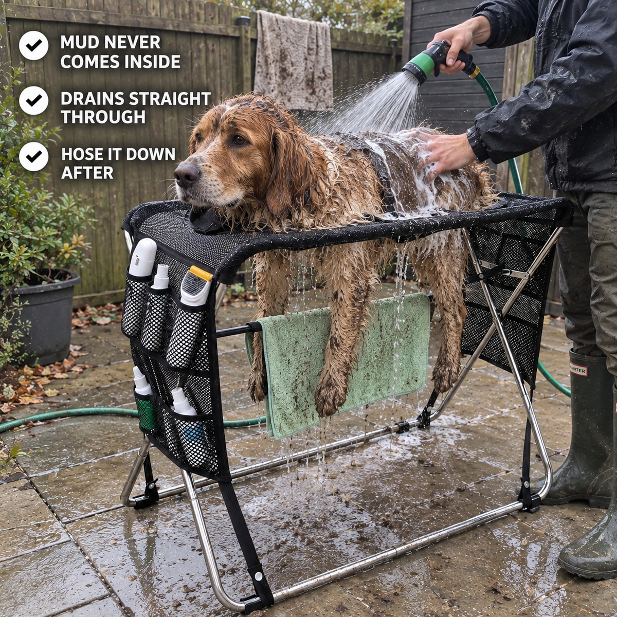 Dog bath and grooming table