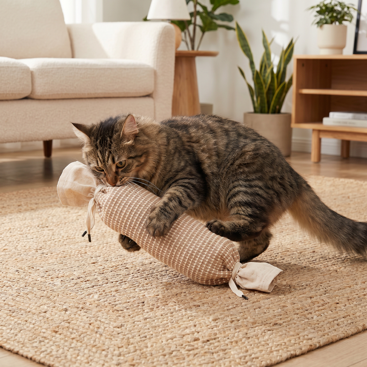 Catnip jute bag toy for cats - image 1