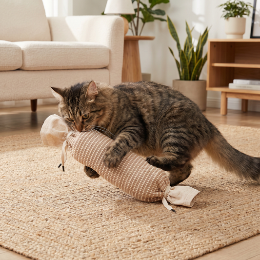 Catnip jute bag toy for cats - image 1