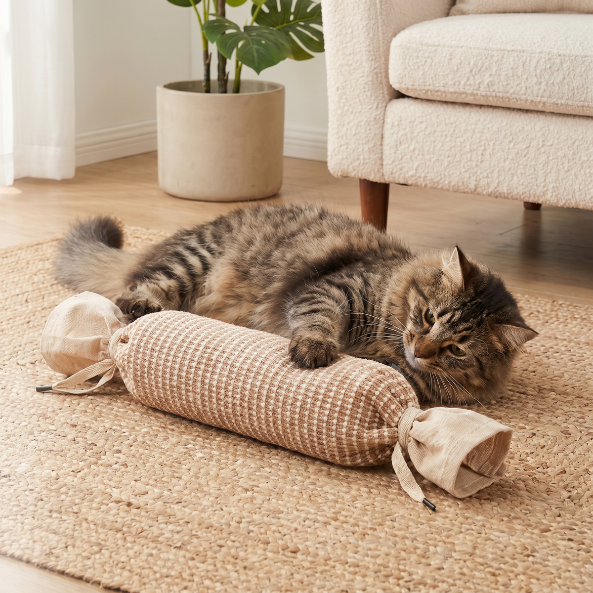 Catnip jute bag toy for cats - image 2