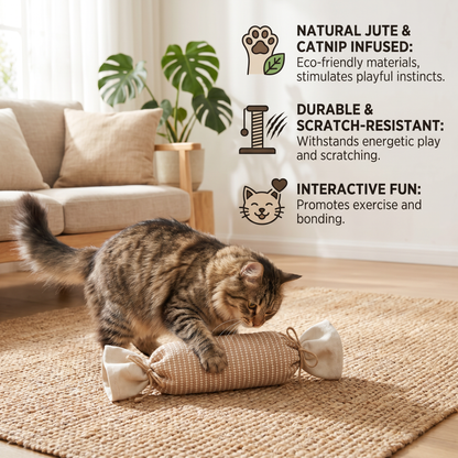 Catnip jute bag toy for cats - image 3