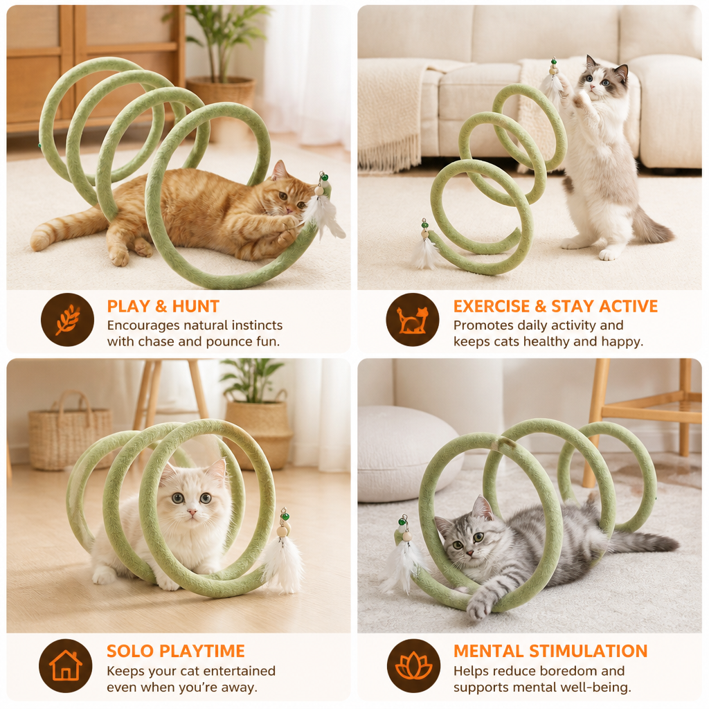 Foldable Spiral Cat Play Tunnel - view 4