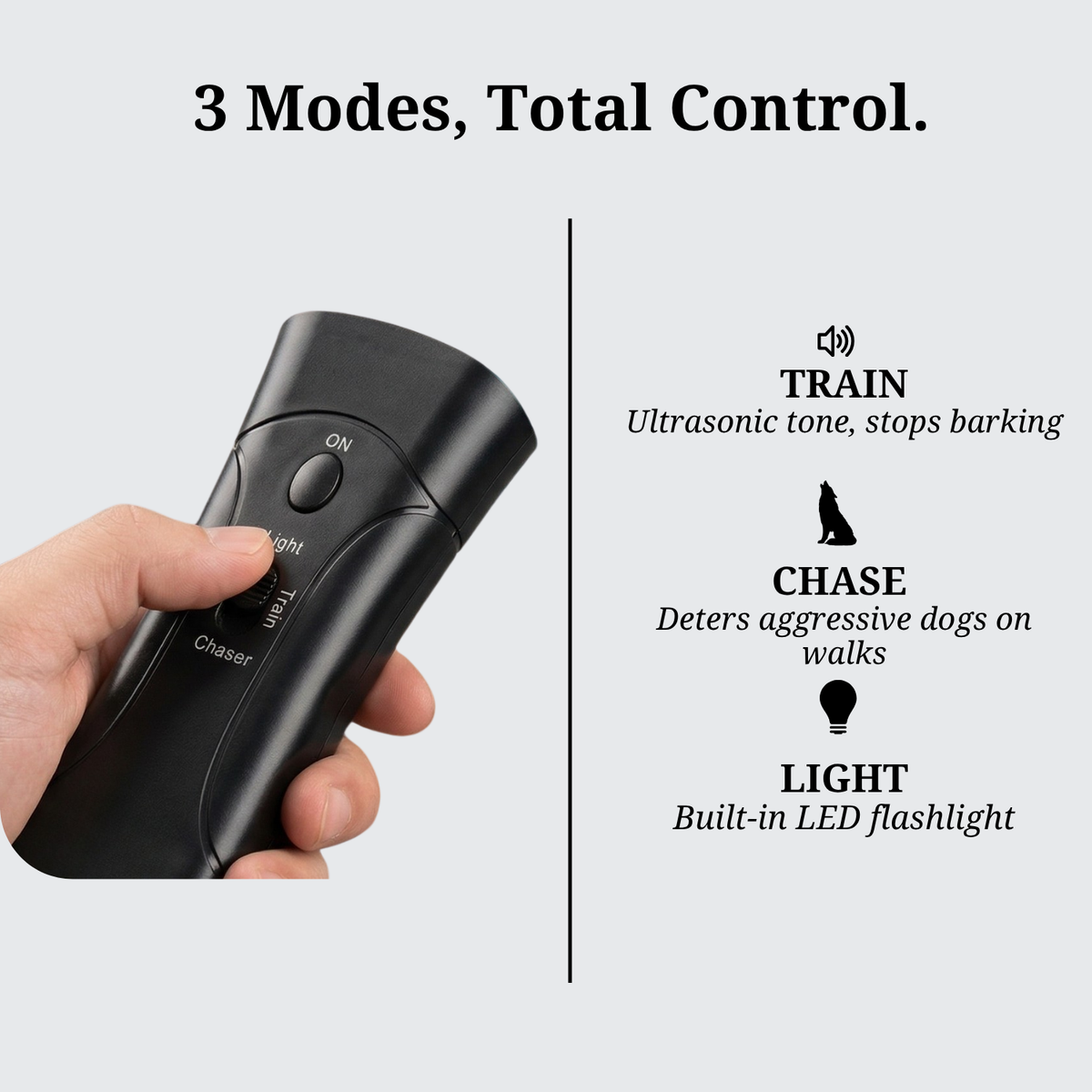 Ultrasonic bark deterrent remote