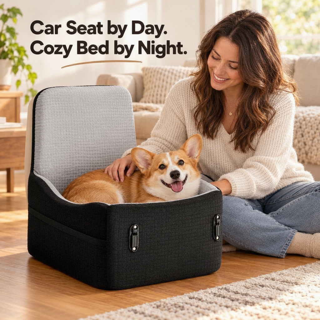 Memory Foam Dog Car Seat Booster - angle 10