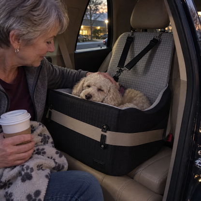 Memory Foam Dog Car Seat Booster - angle 12