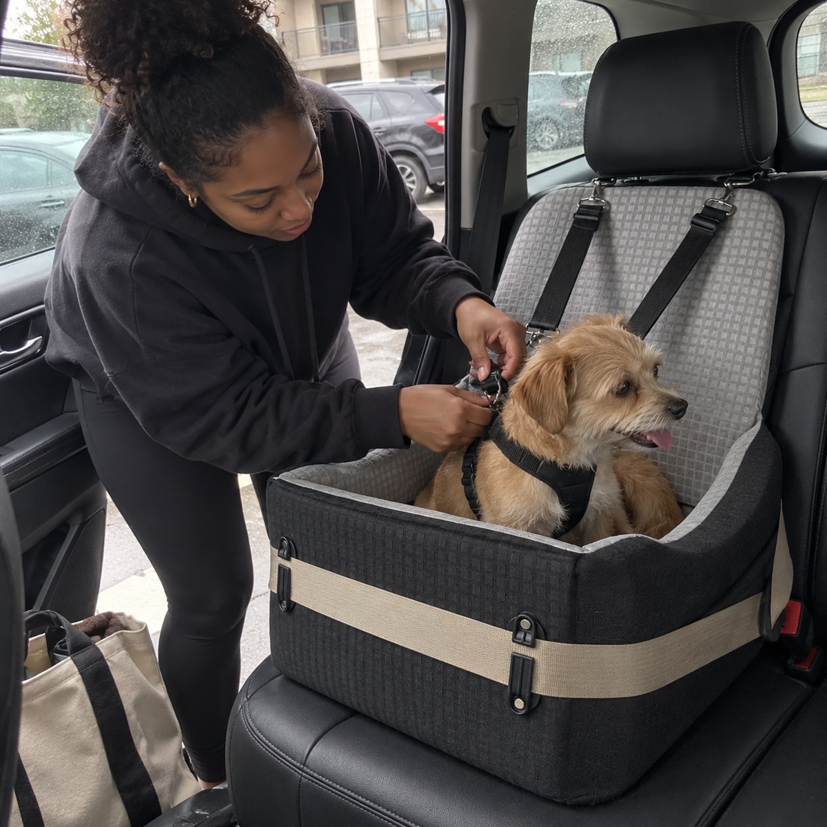 Memory Foam Dog Car Seat Booster - angle 13