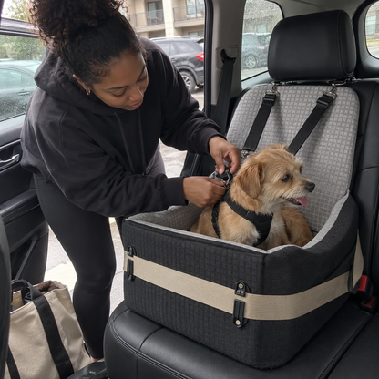 Memory Foam Dog Car Seat Booster - angle 13