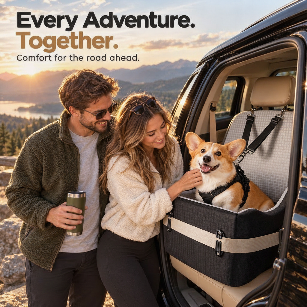 Memory Foam Dog Car Seat Booster - angle 8