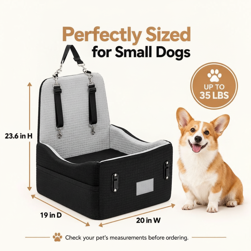Memory Foam Dog Car Seat Booster - angle 9