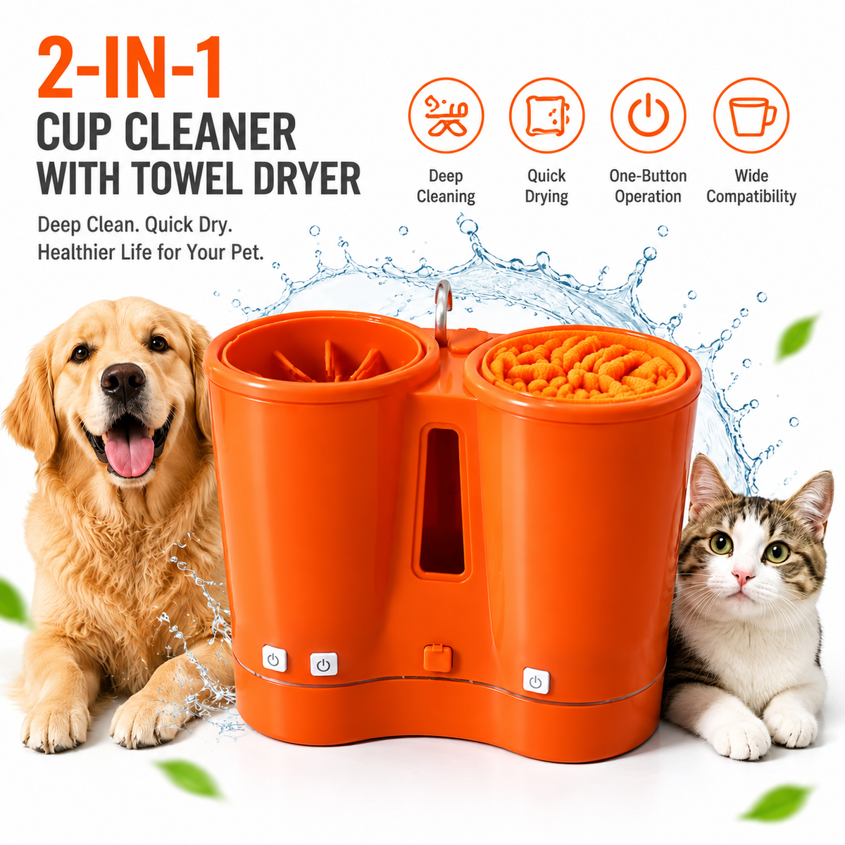 2-in-1 Pet Cup Cleaner with Built-in Dryer - view 2