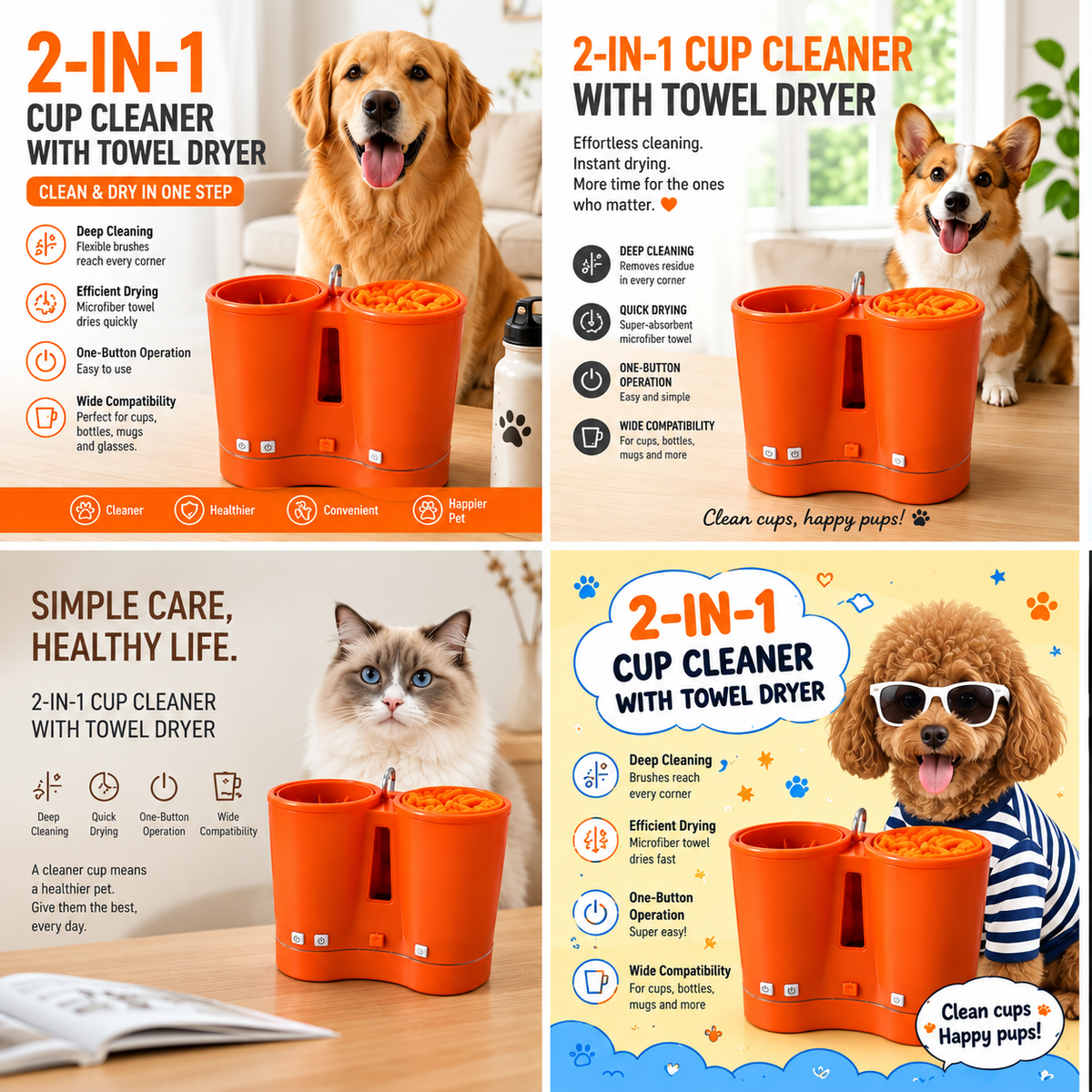 2-in-1 Pet Cup Cleaner with Built-in Dryer - view 6