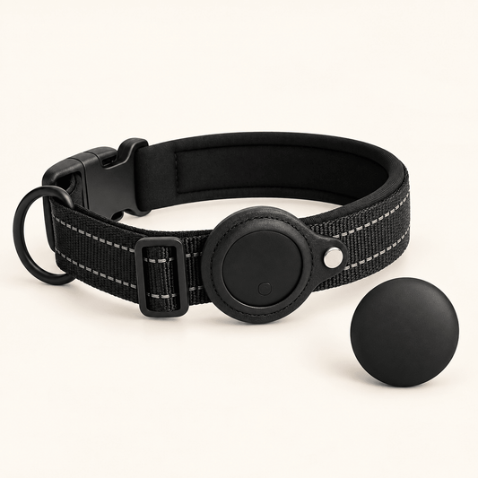 Reflective dog collar with finder tag holder - image 1