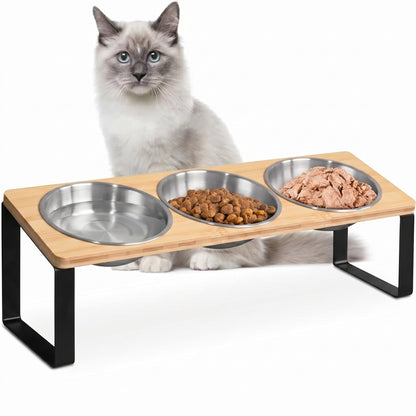 Elevated Stainless Steel Cat Feeder Stand