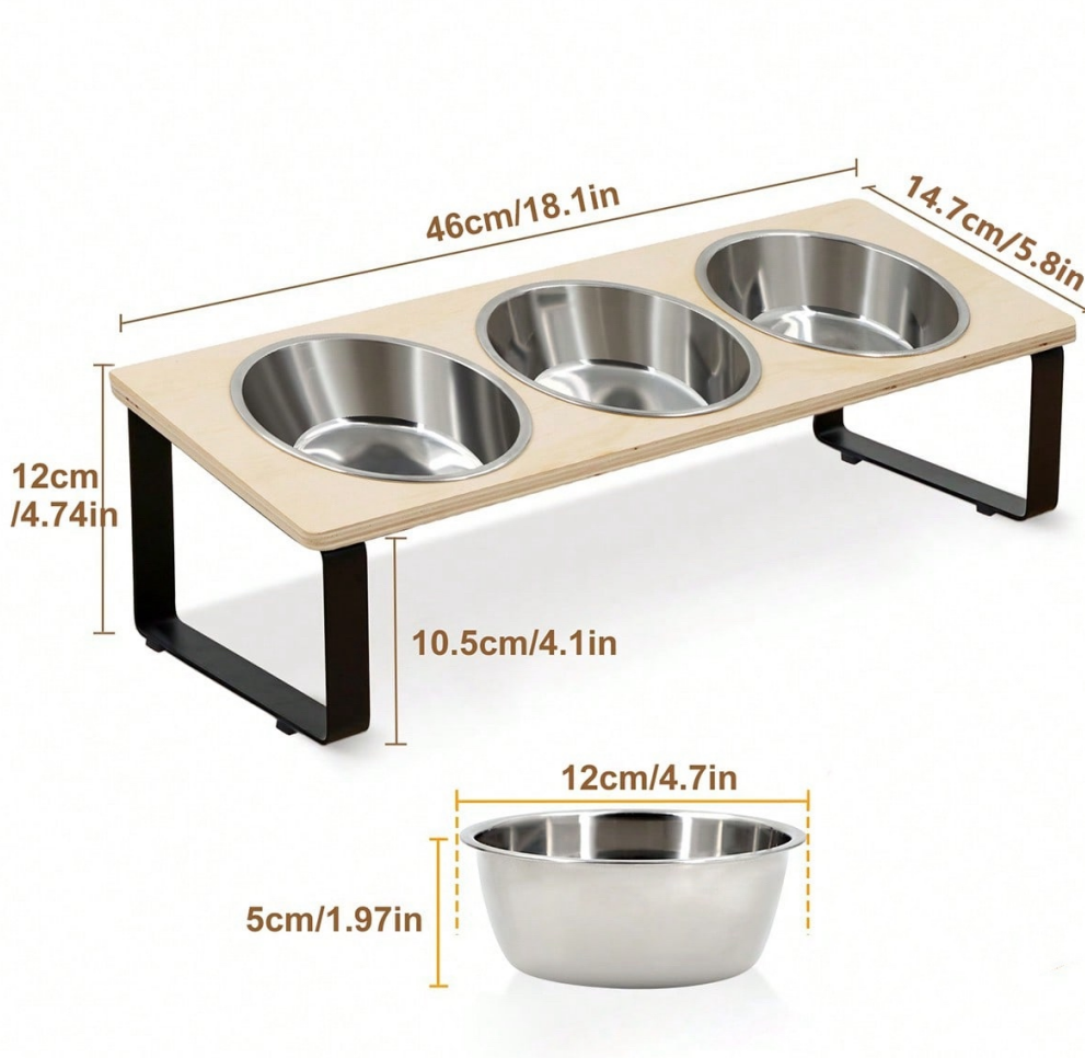 Elevated Stainless Steel Cat Feeder Stand