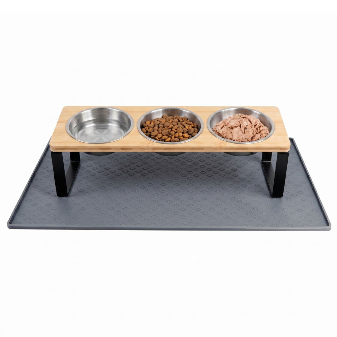 Elevated Stainless Steel Cat Feeder Stand