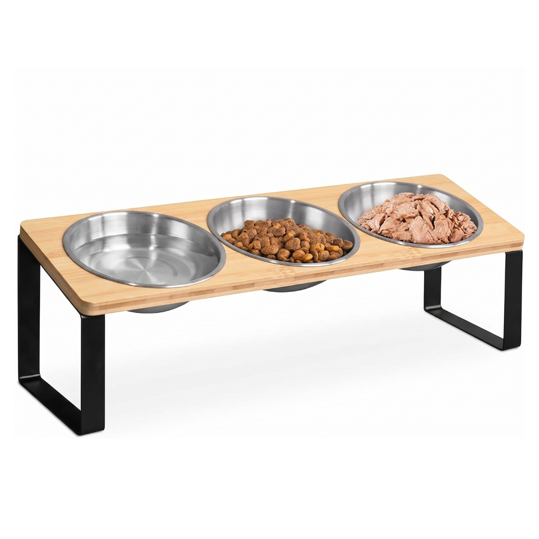 Elevated Stainless Steel Cat Feeder Stand