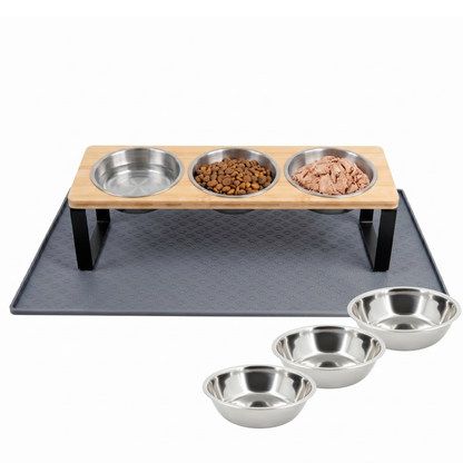Elevated Stainless Steel Cat Feeder Stand