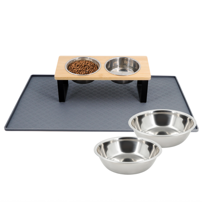 Elevated Stainless Steel Cat Feeder Stand