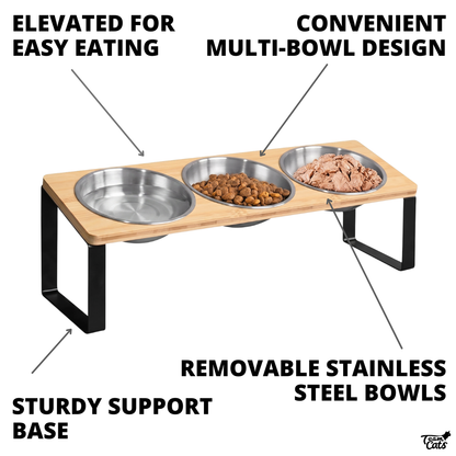 Elevated Stainless Steel Cat Feeder Stand