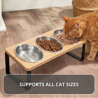 Elevated Stainless Steel Cat Feeder Stand