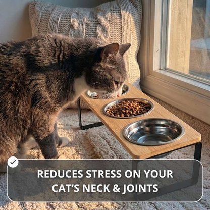 Elevated Stainless Steel Cat Feeder Stand