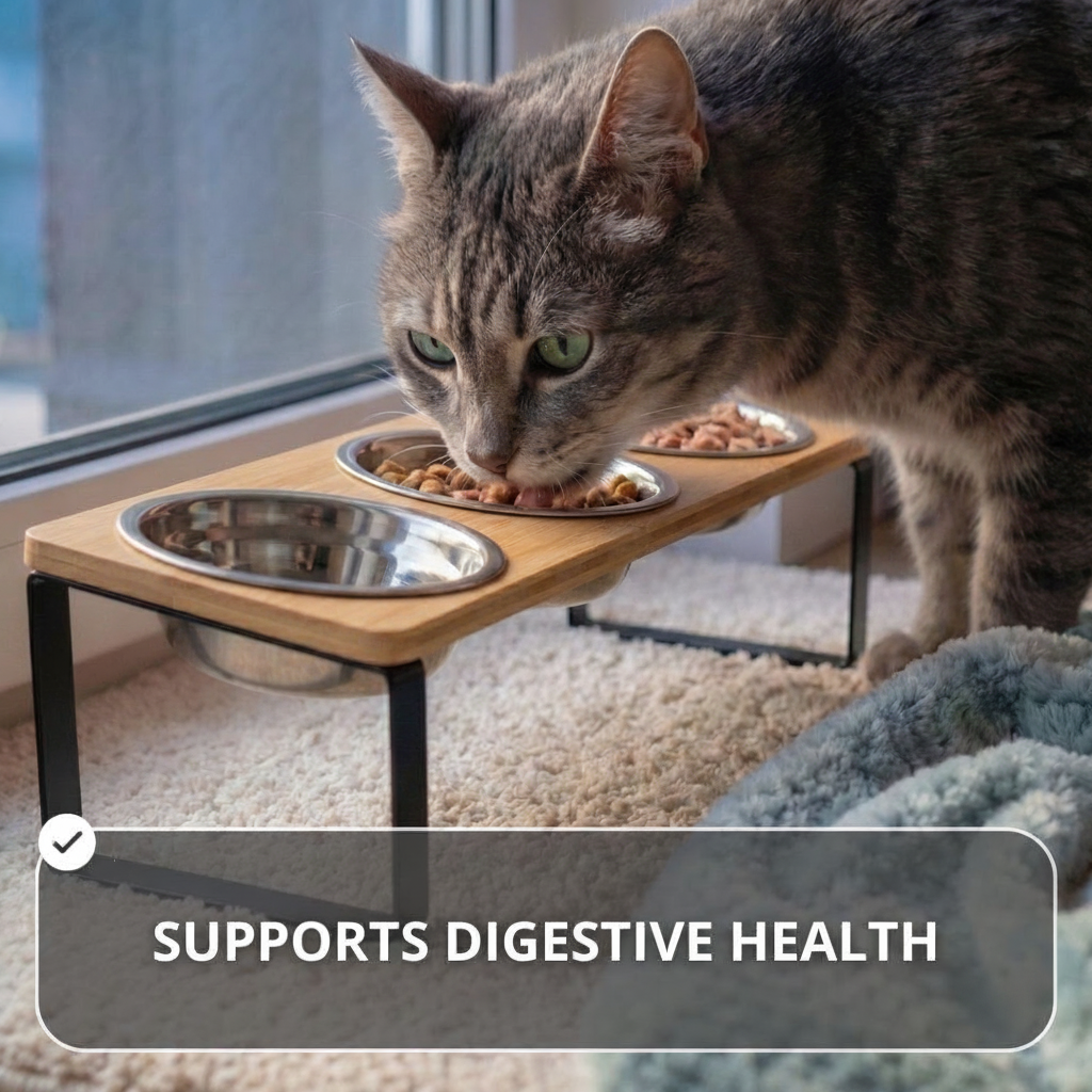 Elevated Stainless Steel Cat Feeder Stand