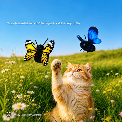 Rechargeable Flapping Butterfly Cat Toy - image 1