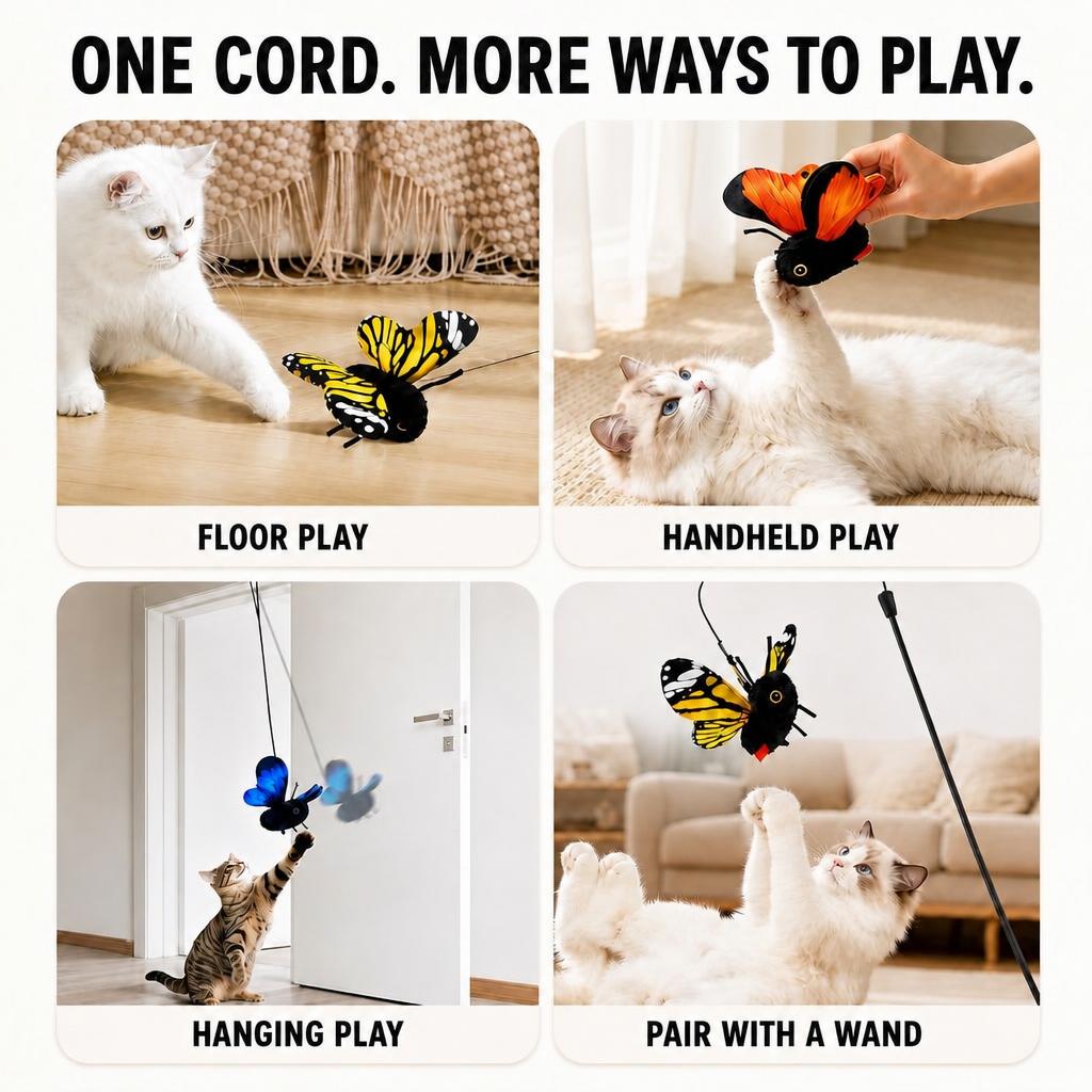 Rechargeable Flapping Butterfly Cat Toy - image 6