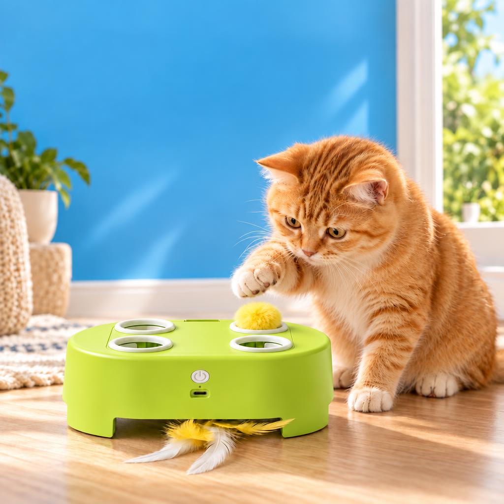 3-Mode Pop-Up and Feather Cat Toy