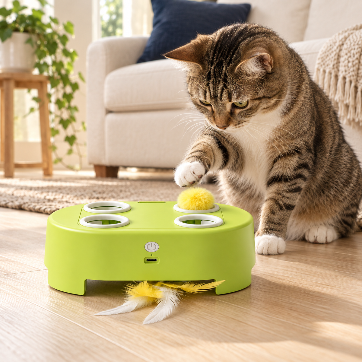 3-Mode Pop-Up and Feather Cat Toy