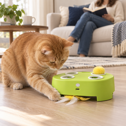 3-Mode Pop-Up and Feather Cat Toy
