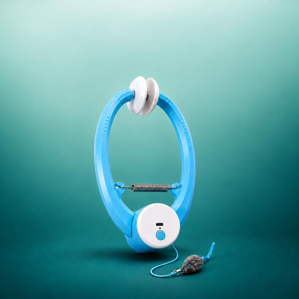 Door-hanging automatic feather cat toy, view 1