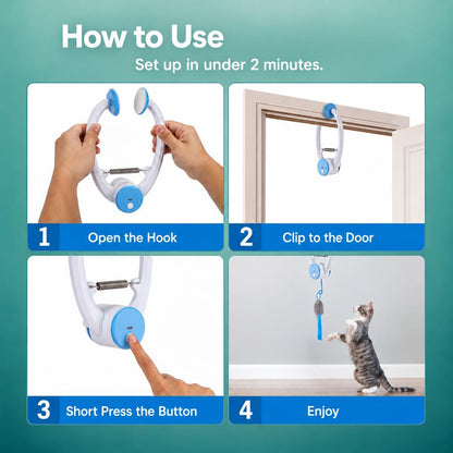 Door-hanging automatic feather cat toy, view 7