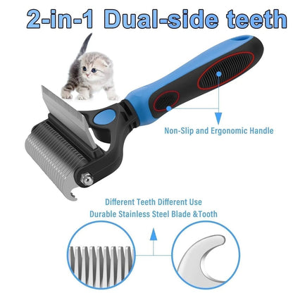 Double-Sided Deshedding and Dematting Brush for Pets - 3306760890-main-4.jpg